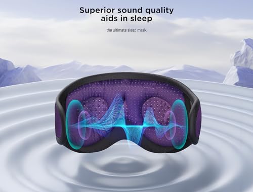 LC-dolida Sleep Mask with Bluetooth Headphones Bluetooth Sleep Mask Sleep Headphones,3D Eye Mask for Sleeping Mask Music Sleeping Headphones for Side Sleepers Meditation Gifts Gadgets for Men Women - color: Classical Purple 3d