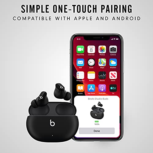 Beats Studio Buds - True Wireless Noise Cancelling Earbuds - Compatible with Apple & Android, Built-in Microphone, IPX4 Rating, Sweat Resistant Earphones, Class 1 Bluetooth Headphones - Black - color: Black, style: Studio Buds
