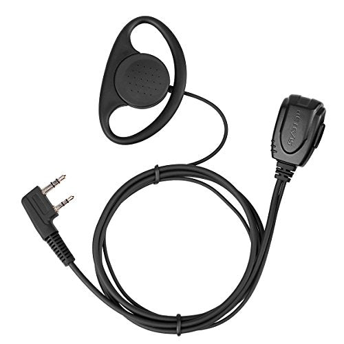 Retevis Walkie Talkie Earpiece with Mic, for RT22/RT68/RT21/H777/RT68H | D Shape, Double Wire, 2 Pin , Compatible with Pxton, Baofeng BF-888S, Kenwood Walkie Talkie, Two Way Radio Headset(10 Pack) - style: D Shape Earhook