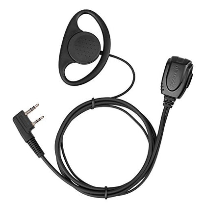 Retevis Walkie Talkie Earpiece with Mic, for RT22/RT68/RT21/H777/RT68H | D Shape, Double Wire, 2 Pin , Compatible with Pxton, Baofeng BF-888S, Kenwood Walkie Talkie, Two Way Radio Headset(10 Pack) - style: D Shape Earhook