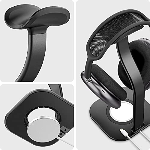 Spigen Premium Aluminum Headphone Stand for AirPods Max 1/2 (2020/2026) | Universal Compatibility for AirPods Max, Sonos Ace, Bose, Beats, Sony, PlayStation, etc [Charger Not Included] - Space Gray - color: Space Gray