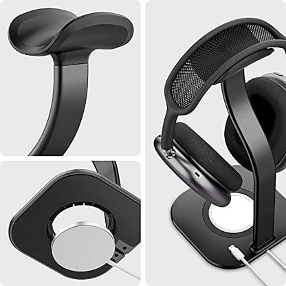 Spigen Premium Aluminum Headphone Stand for AirPods Max 1/2 (2020/2026) | Universal Compatibility for AirPods Max, Sonos Ace, Bose, Beats, Sony, PlayStation, etc [Charger Not Included] - Space Gray - color: Space Gray