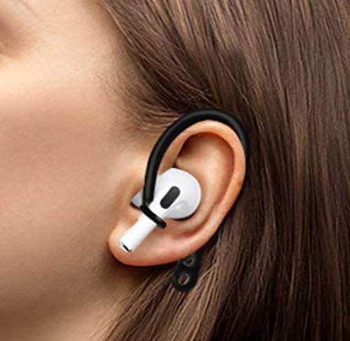 Eartips & Earhooks Compatible with AirPods Pro, Over-Ear 2 Pairs TPU Ear Hook & 2 Pairs Anti Slip Silicone Ear Hooks & 3 Pairs S/M/L in-Ear Tips, Compatible with AirPods Pro 1+1+2S+3 Black - color: Black