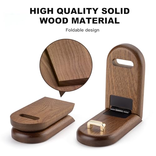 Wood Headphone Hanger Wall Mount Stand，Foldable Headset Holder Hook | Sticky Headset Hook,Under Desk Headphone Hanger,Gaming Accessories for Desk,Compatible with Airpods Max,Clamp for Audio
