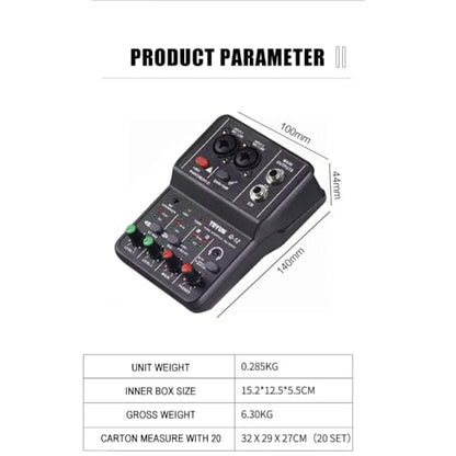 USB Audio Interface for PC,Interface for Recording Music Computer Recording Audio Interface XLR with 3.55m Microphone Jack, USB Sound Card for Recording Studio, Ultra-low Latency Plug&Play, Q-12