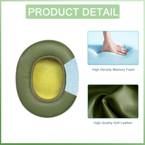 Replacement Earpads for Skullcandy Crusher EVO Headphones,Compatibel Crusher EVO Replacement Ear Pads,Upgraded Ear Covers with Soft Protein Leather,Optimized Noise Isolation Memory Foam (Green) - color: Green