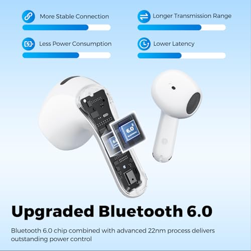 SoundPEATS Air6 HS LDAC Hi-Res Wireless Earbuds, Bluetooth 6.0, 13mm Driver | LDAC Hi-Res Audio Certified, 13mm Triple-Magnet Driver, 2MIC ENC, IPX5 Waterproof, Dynamic EQ, 45H, Bio-Composite Diaphragm - color: White