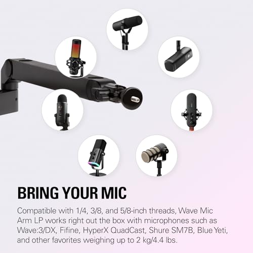 Elgato Wave Mic Arm Low Profile Microphone Boom Arm - style: Low Profile