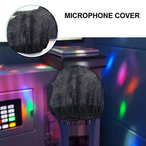 400pcs Microphone Cover Disposable,Mic Windscreen Non-Woven Handheld Mic Cover Black Pop Filter Individually Wrapped, 3.34in