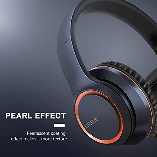 LORELEI X8 Over-Ear Wired Headphones with Microphone with 1.45m-Tangle-Free Nylon Line&3.5mm Plug,Lightweight Foldable & Portable Headphones for Smartphone,Tablet,Computer,Mp3/4(Dark Blue) - color: Dark Blue