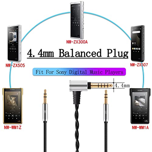 Monitor Headphone Cable,Dual 3.5mm Over-Ear Headphone Wire,High Purity Oxygen Free Copper AUX Cord Compatible with Hifiman HE560 Meze 105 AER MDR Z1R for Musicians Audiophiles 4.4mm - style: 4.4mm Plug