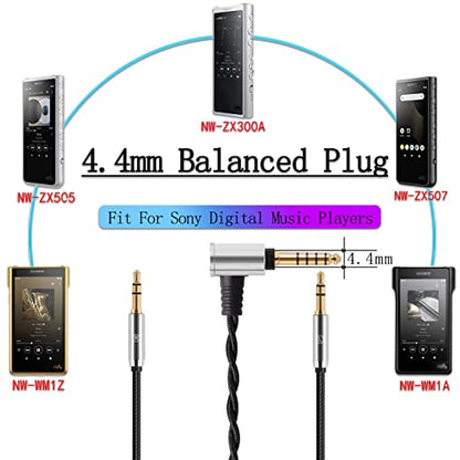 Monitor Headphone Cable,Dual 3.5mm Over-Ear Headphone Wire,High Purity Oxygen Free Copper AUX Cord Compatible with Hifiman HE560 Meze 105 AER MDR Z1R for Musicians Audiophiles 4.4mm - style: 4.4mm Plug