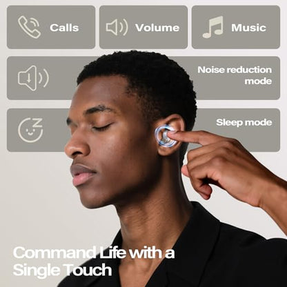 Sleep Earbuds, Mini ANC Wireless Earbuds Bluetooth 5.4 Headphones Deep Bass Stereo, 48H Playtime Ear Buds, 4 ENC Noise Cancelling Mic, IP7 In Ear Earphones for Side Sleepers,Touch Control, Velvet Gold