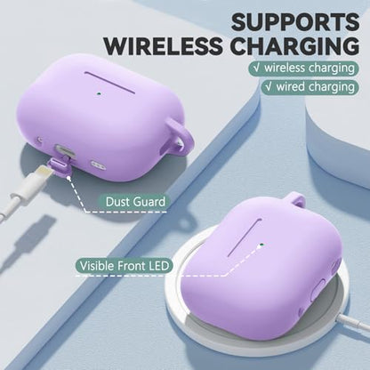 Ljusmicker for AirPods Pro 3 Case 2025 with Magnetic Lock,Purple | Soft Silicone Protective Cover for Apple AirPod Pro 3rd Generation Case with Cleaner Kit & Keychain for Women Men,Shockproof - color: A1-Purple