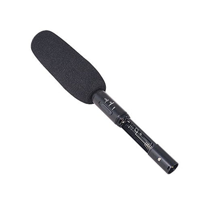Ruittos Condenser Interview Microphone Photography Shotgun Mic for Video Camcorders DSLR DV Camcorder 11 inches/27cm Camera Microphone with Metal Holder, Anti-Wind Foam Cap XLR Cable