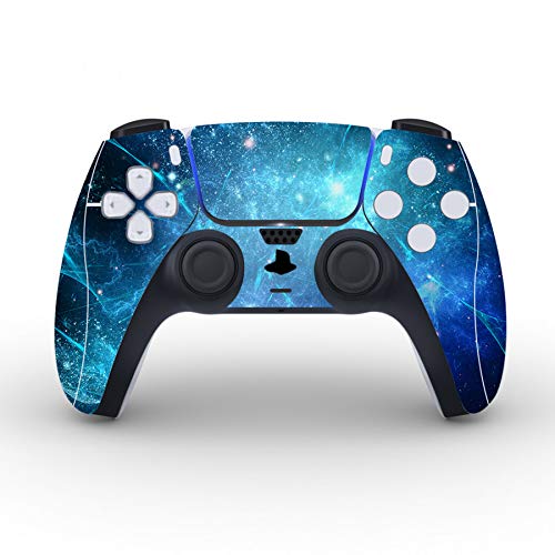 PlayVital Blue Nebula Full Set Skin Decal for ps5 Console Disc Edition, Sticker Vinyl Decal Cover for ps5 Controller & Charging Station & Headset & Media Remote - color: Blue Nebula