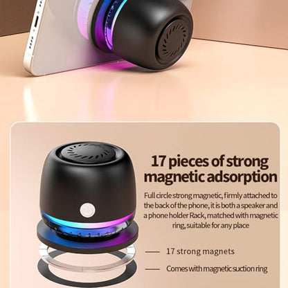 IPX67 Waterproof Shower Bluetooth Speaker,Magnetic Speakers,Wireless Induction Bluetooth Speaker with 6 RGB Light,Ideal Gift for Men,Women,Outdoor,Camping,Party,Room,Car,Home (Cyan Green)