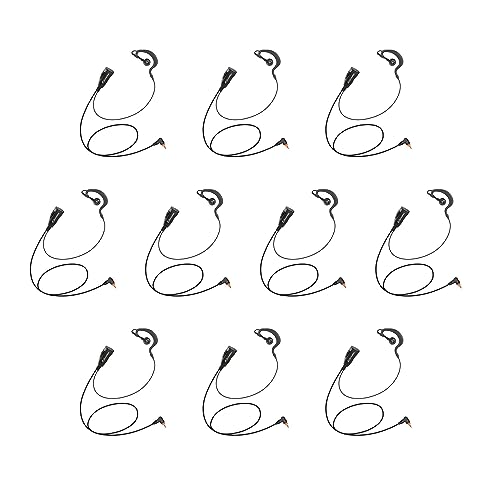 Arrowmax AEH1500-M12 G-Shape Style Braided Cable Earpiece Style in-line PTT Compatible with Motorola Two-Way Radios SL7550e SL7580 SL300 SL3500e SL4000 SL8550e SL1K TLK100 DLR110 Curve (10 Pieces) - size: 10 Pieces