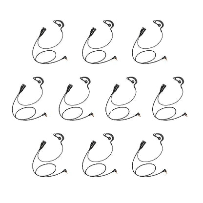 Arrowmax AEH1500-M12 G-Shape Style Braided Cable Earpiece Style in-line PTT Compatible with Motorola Two-Way Radios SL7550e SL7580 SL300 SL3500e SL4000 SL8550e SL1K TLK100 DLR110 Curve (10 Pieces) - size: 10 Pieces