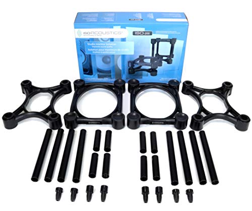 IsoAcoustics Iso-Stand Series Speaker Isolation Stands with Height & Tilt Adjustment: Iso-200 (7.8” x 10”) Pair - size: ISO-200 (20 x 25.4 cm)