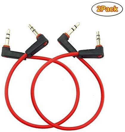 Seadream 3.5mm Audio Cable Short Aux Cord 2Pack 8 inch | 90 Degree 3.5mm Double Angle Male Stereo TRS Aux Cable Cord Portable Compatible for Headphone, Car,Tablets, Speakers,Beats
