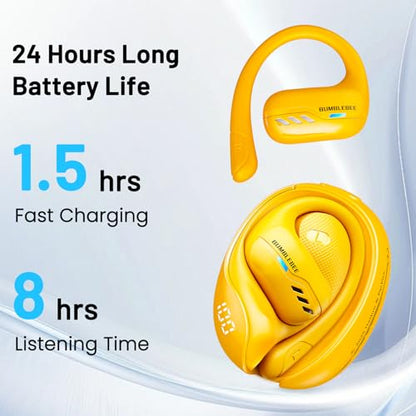Transformers Open Ear Headphones Wireless Bluetooth 5.4, Hanging Earbuds with Earhooks, IPX5 Waterproof for Trainning Running Workout