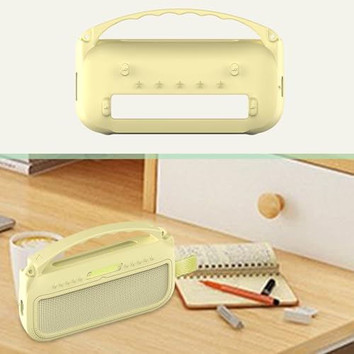 JCHPINE Silicone Cover Case for Bose SoundLink Flex Speaker 2nd Gen | Accessories Compatible with Bose SoundLink Flex 2, Protective Case with Shoulder Strap (Citrus Yellow) - color: Citrus Yellow