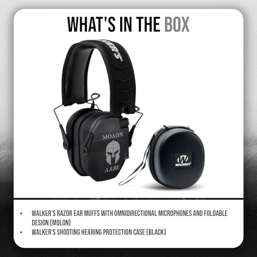 Walker's Razor Slim Electronic Earmuffs | Protective Case - color: Molon