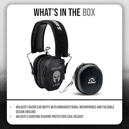 Walker's Razor Slim Electronic Earmuffs | Protective Case - color: Molon