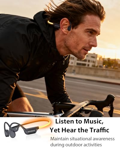 X500 Bone Conduction Headphones, Open Ear, LED Light, IP67 | Open-ear Bluetooth Sports Headset for Running, Cycling, Workouts & Outdoor, with Rear LED safety Light and Built-in Mic