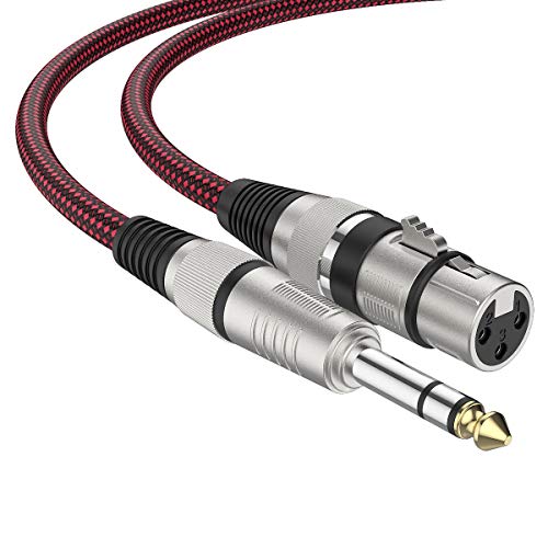 BIFALE XLR Female to 1/4" TRS Cable 6ft 2Pack, Nylon Braided Microphone Cable Balanced 6.35mm (1/4 Inch) TRS to XLR Cable Heavy Duty Mic Cable - size: 6FT 2Pack, style: TRS/XLR Female