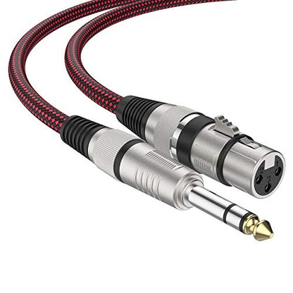 BIFALE XLR Female to 1/4" TRS Cable 6ft 2Pack, Nylon Braided Microphone Cable Balanced 6.35mm (1/4 Inch) TRS to XLR Cable Heavy Duty Mic Cable - size: 6FT 2Pack, style: TRS/XLR Female