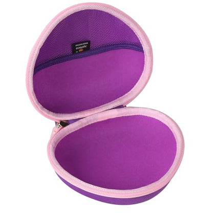 Aproca Case Compatible with iClever BTH12 HS19 BTH26 / AILIHEN I35 Kids Bluetooth Headphones, Storage Hard Bag -Purple with Pink (Case Only) - color: Purple with Pink