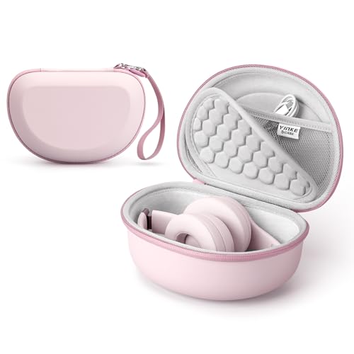 Hard Case for Beats Solo 4/Solo 3/Studio Pro/Studio3 On-Ear Headphones | Universal Portable Travel Organizer Bag, with Honeycomb Lid Protection - color: Pink