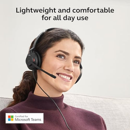 Jabra Evolve2 30 SE (2025 Version) Wired Dual-Ear Headphones with Microphone for Work – Computer Headset - USB-A and USB-C Cable - Microsoft Teams Certified - Goes with All Meeting Platforms – Black - color: Black, style: Teams Certified