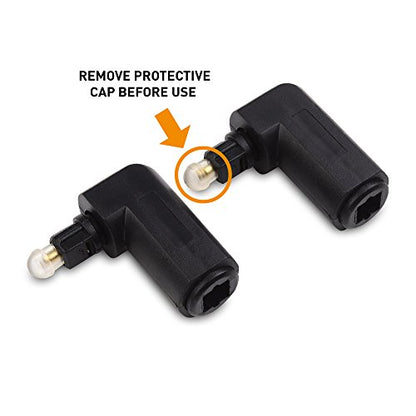 Cable Matters 2-Pack Right Angle Toslink Adapter, Toslink Extension | Male to Female, Right-Angle Design, Optical Audio, Space-Saving Adapter