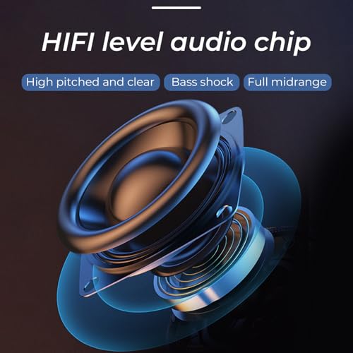 PEICHENG Speaker, Small Portable Bluetooth Wireless IPX5 Waterproof Shower Speaker,Loud Stereo Sound Deep Bass,Dual Pairing, RGB Lights,Long Playtime for Outdoor Party, Great Gift,1PC (Blue) - color: Blue