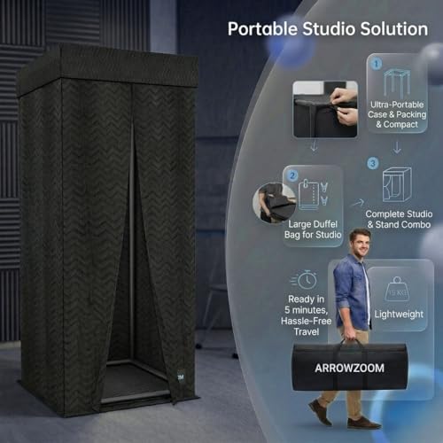 Arrowzoom Portable Vocal Booth Black KK1250