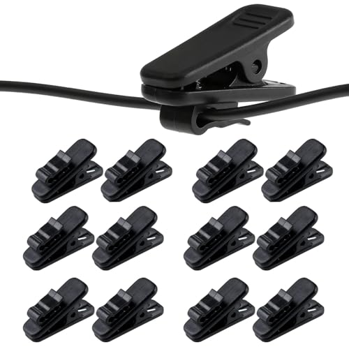 26 Pack Headphone Cable Clips, Anti-Slip Wire Holder for Earphone, Microphone, Earbud Cords - Clip to Shirt, Collar for Tangle-Free Music & Calls During Exercise, Work, Office