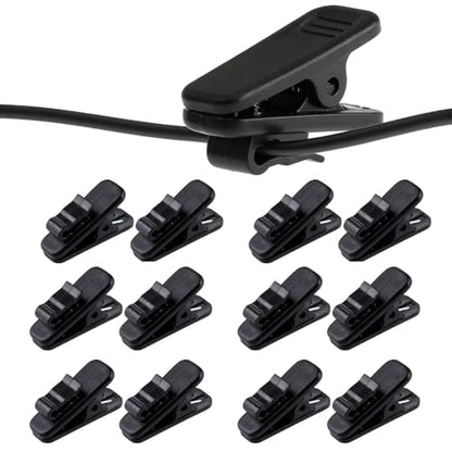 26 Pack Headphone Cable Clips, Anti-Slip Wire Holder for Earphone, Microphone, Earbud Cords - Clip to Shirt, Collar for Tangle-Free Music & Calls During Exercise, Work, Office