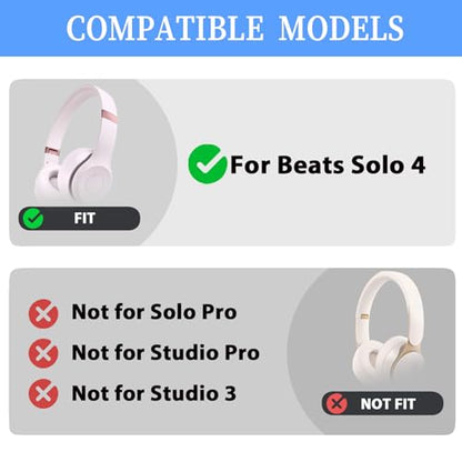 Solo 4 Replacement Headband & Hinge for Beats Solo 4 Headphone,Cloud Pink | Durable Replacement Hinge,Solo4 Parts Accessories Repair Kit Set,As Same As The OEM - color: Cloud Pink