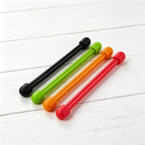 4Pcs 3in Silicone Cable Tie, Cord Organizer for Bundling Earphone, Computer Cords, Reusable Straps for Home, Office, Kitchen