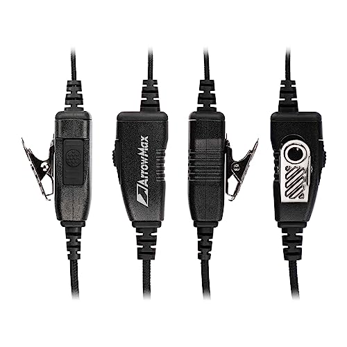 Arrowmax 2 Pack AEH3000-M9 Earhook Headset Earpiece with Mic Compatible with Motorola Radios APX6000 APX7000 APX8000 XPR6350 XPR6550 XPR7550 XPR7350e XPR7550e XPR7580e APX 6000 7000 8000 - size: 2 Pieces