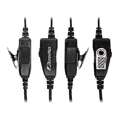 Arrowmax 2 Pack AEH3000-M9 Earhook Headset Earpiece with Mic Compatible with Motorola Radios APX6000 APX7000 APX8000 XPR6350 XPR6550 XPR7550 XPR7350e XPR7550e XPR7580e APX 6000 7000 8000 - size: 2 Pieces