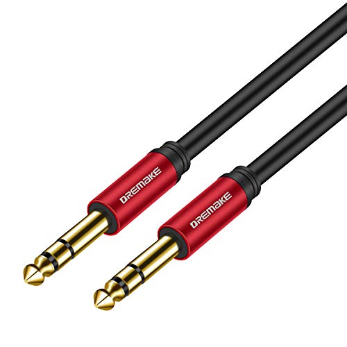 20FT 1/4''(6.35mm Plug) TRS Guitar Cable, Jack 6.35mm Quarter Balanced Stereo Audio Male to Male Instrument Cable for Pro Audio, Saxophone, Microphone, Console, E-Piano, Electric Mandolin - color: Red, size: 20FT/6.0M