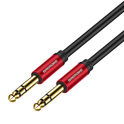 10M 1/4''(6.35mm Plug) TRS Guitar Cable, Jack 6.35mm Quarter Balanced Stereo Audio Male to Male Instrument Cable for Pro Audio, Saxophone, Microphone, Console, E-Piano, Electric Mandolin - color: Red, size: 33FT/10.0M