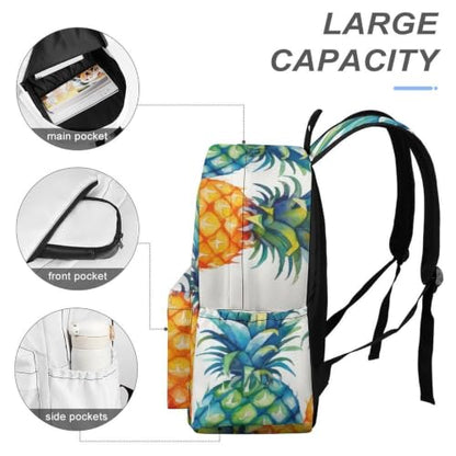 Travel Backpack for Women Men Carry On Backpack Coffee Collection Laptop Bag Lightweight Casual Daypack - color: Colorful Pineapples