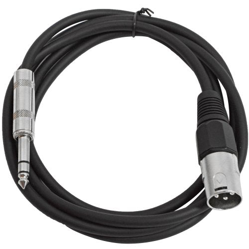 Seismic Audio Speakers XLR Male to ¼” TRS Patch Cables, 6 Feet - color: Black, size: 6 Foot