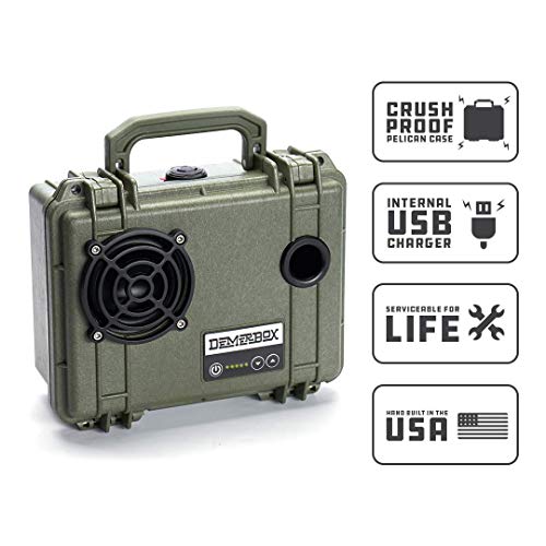 DemerBox: Waterproof, Portable, and Rugged Outdoor Bluetooth Speakers. Loud Sound, 40+ hr Battery Life, Dry Box + USB Charging, Multi-Pairing Party Mode. Built to Last + Fully Serviceable (Green DB1) - color: Pesaro Green