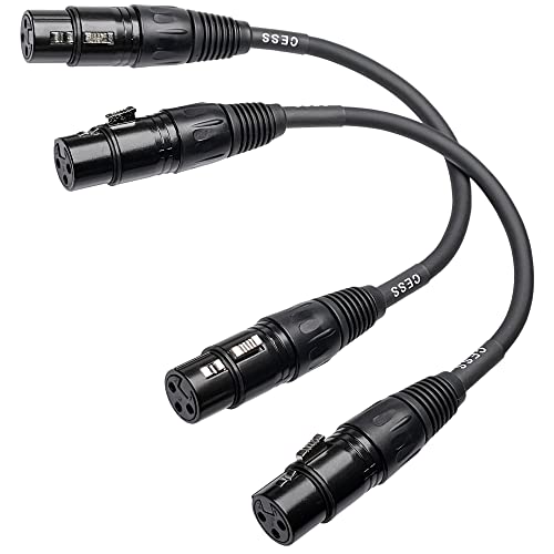 CNCESS XLR Female to Female 3-Pin Microphone Cable, 2 Pack